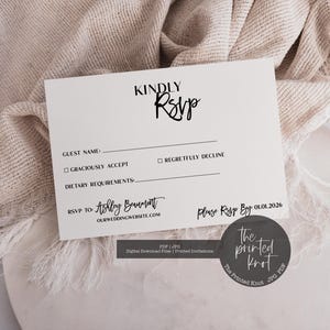 Printed or Printable Wedding RSVP Card, Wedding RSVP Card, Personalized Wedding RSVP Insert, Minimalist Wedding Rsvp Card,Rsvp Card,Blair,02