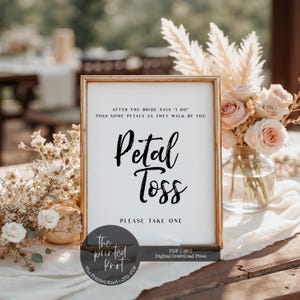 Petal Toss Sign, Petal Toss Wedding Printable, Minimalist Petal Toss Wedding Sign, Petal Toss Wedding Sign,Petal Toss Wedding Print,Blair,06