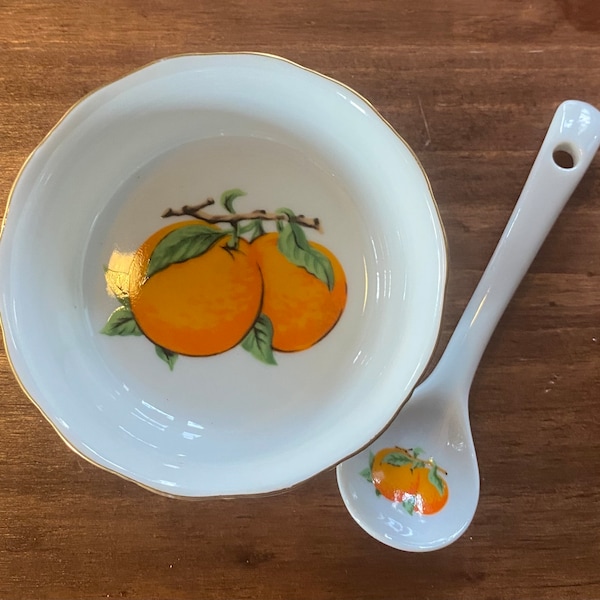 Vintage Marmalade Dish and Spoon Made in Japan