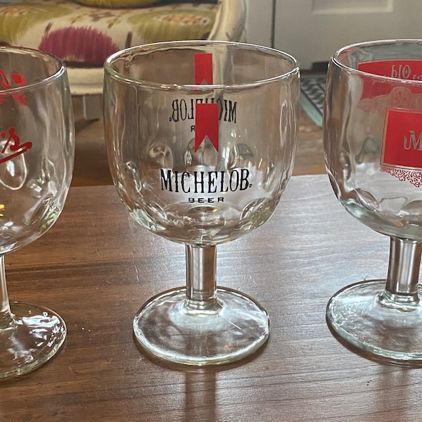 1970s Vintage Thumbprint Beer Glasses