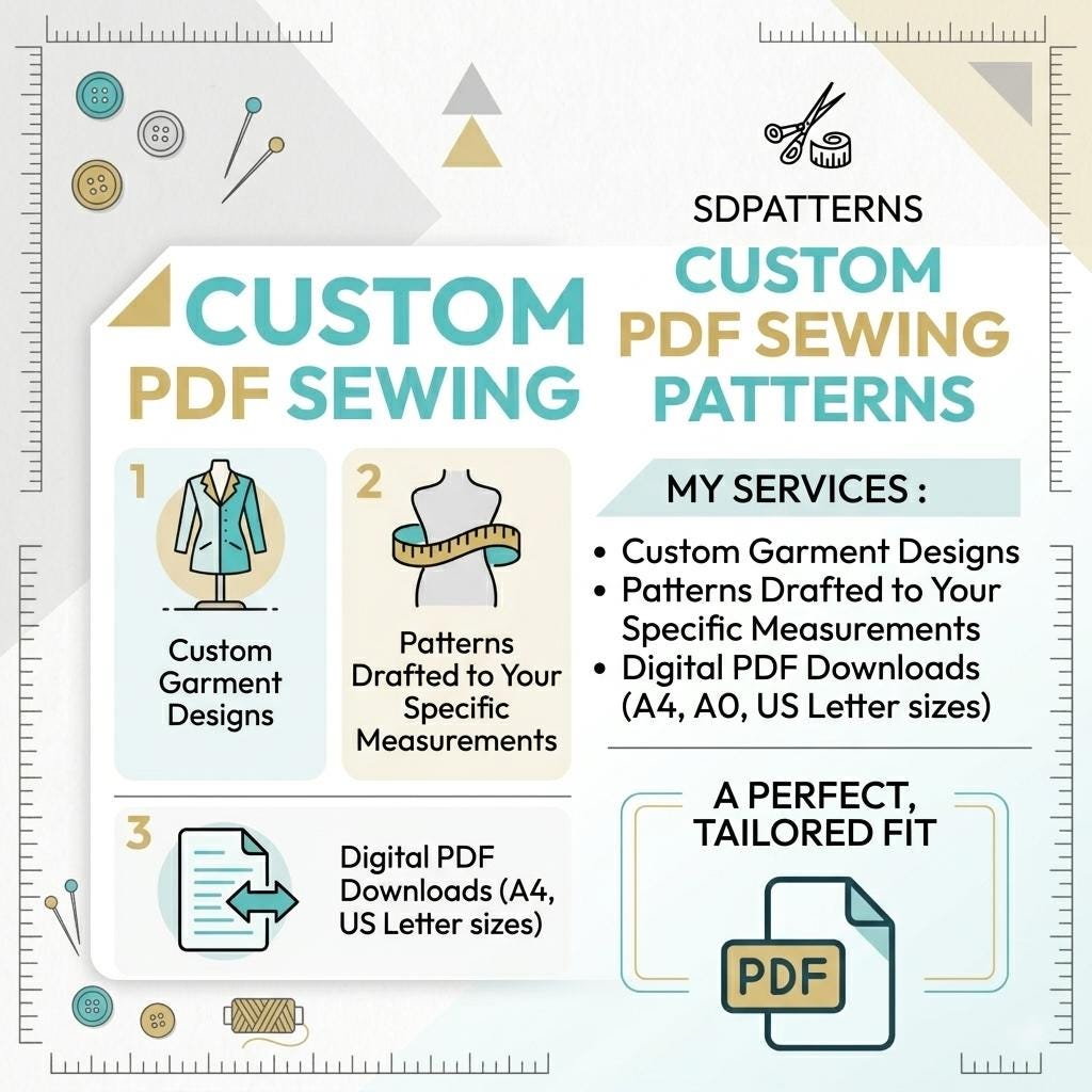 Custom Sewing Pattern PDF Personalized Clothing Design Made to Measure ...