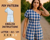 Romper Sewing Pattern Comfy Playsuit Pattern - Summer Jumpsuit Sewing Pattern, Romper Shorts Summer Sewing Pattern