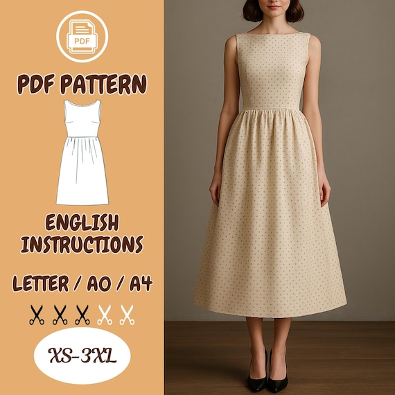 Classic Sleeveless Dress Sewing Pattern
