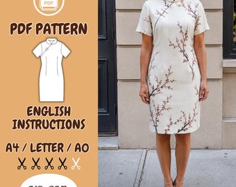 Qipao Dress Sewing Pattern, Cheongsam PDF for Women