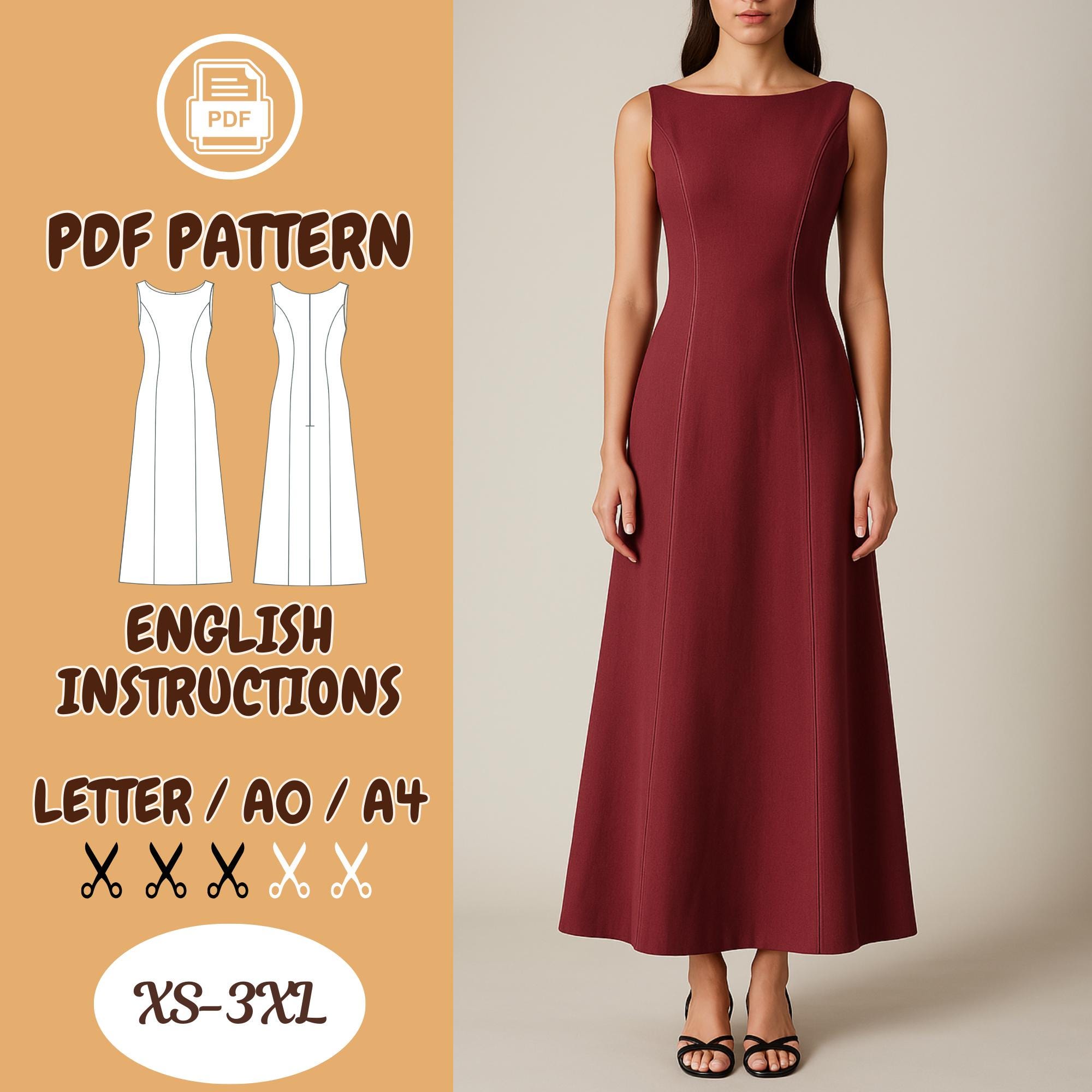 Formal Dress Pattern - Etsy Formal Dress Pattern - Etsy