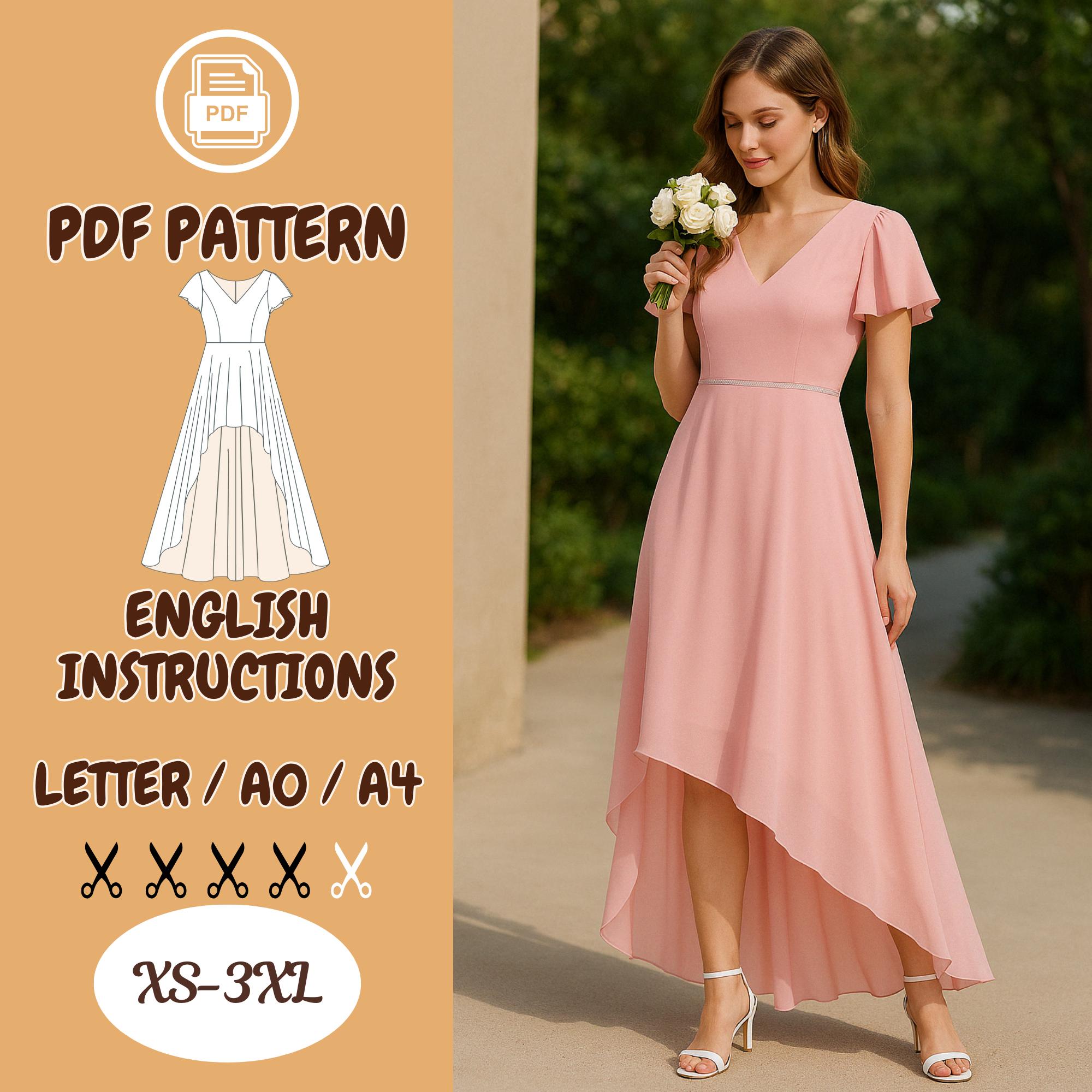 Chiffon Dress Sewing Pattern - Etsy UK