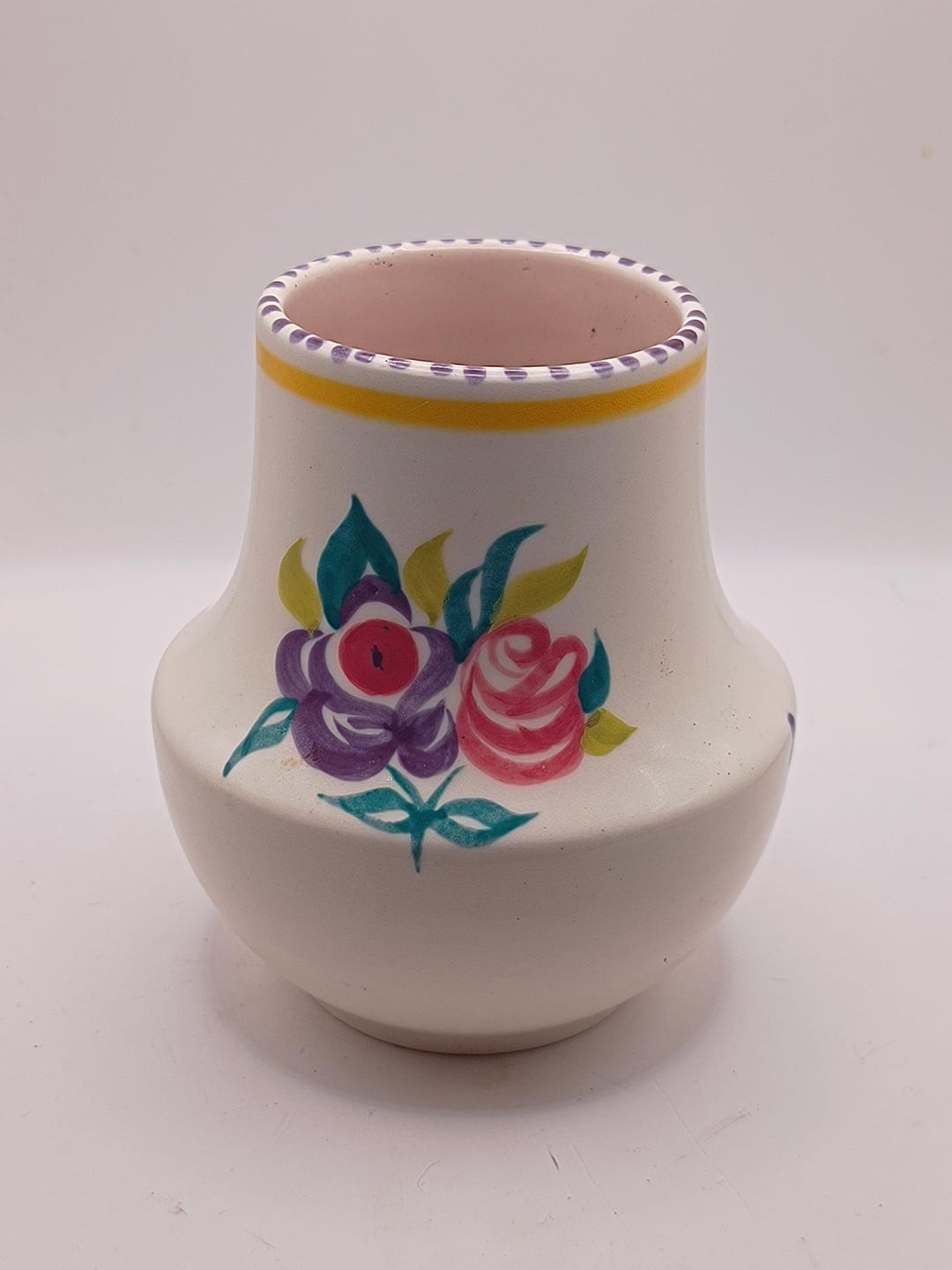 Poole Pottery Hand Painted Mini Vase - Floral Decoration 1960s - Etsy