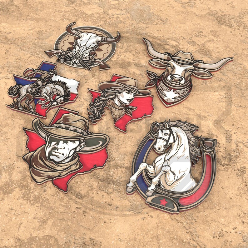 Western SVG Bundle - Cowboy, Bull Skull, Texas Map - Digital Download ...