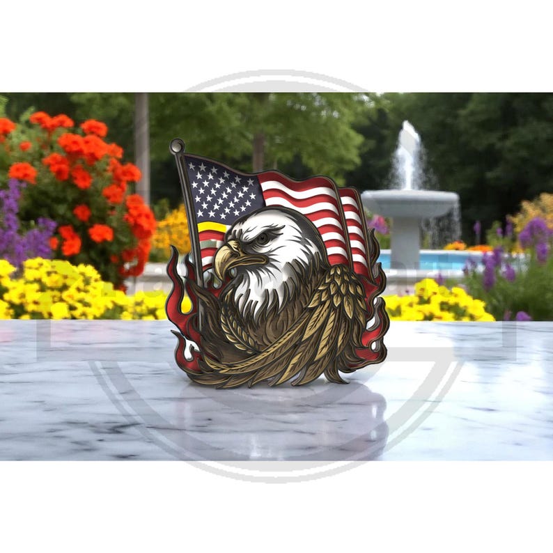 3D American Eagle SVG - USA Flag Laser Cut File - Digital Download - Etsy