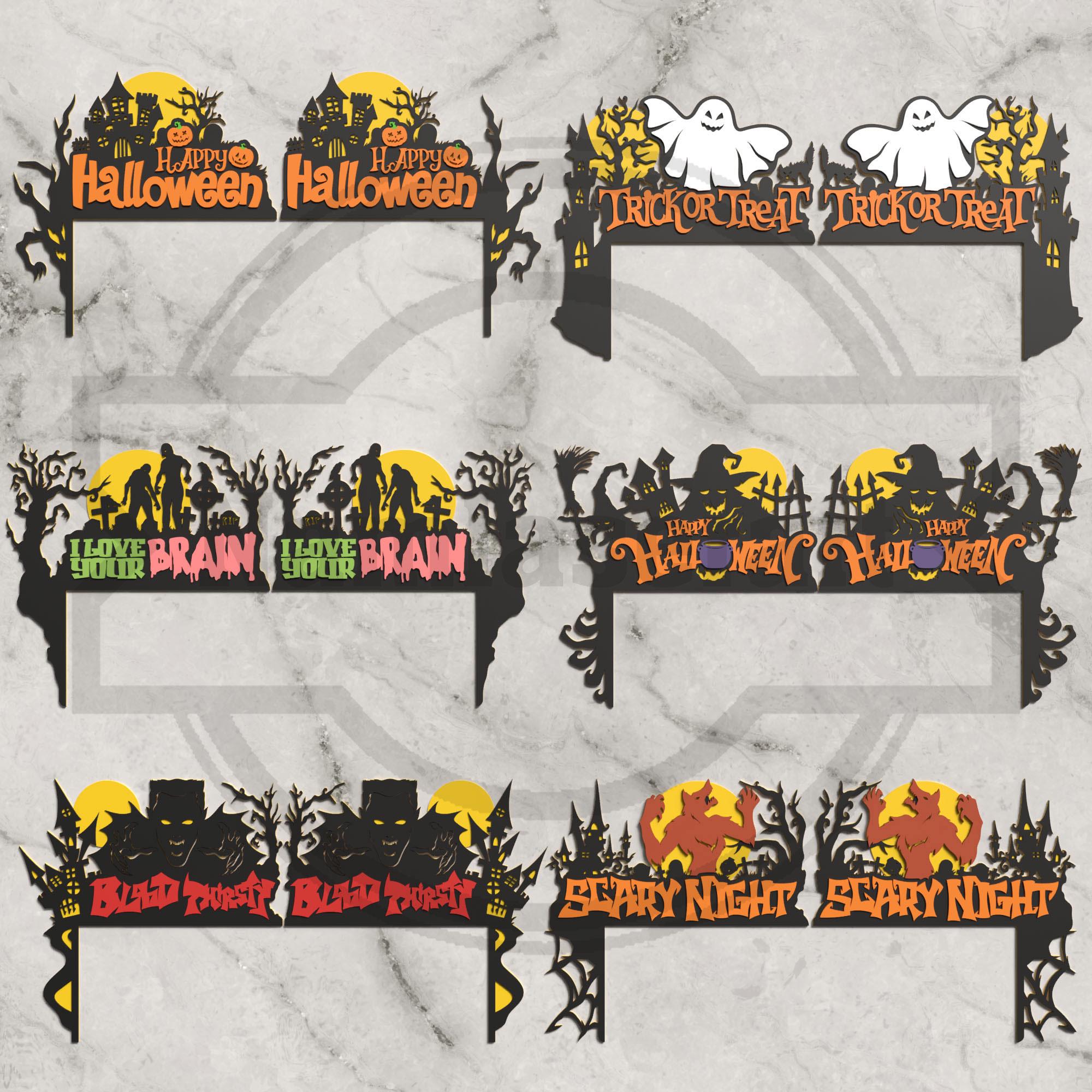 Halloween Door Corner SVG Bundle - Spooky Laser Cut Files