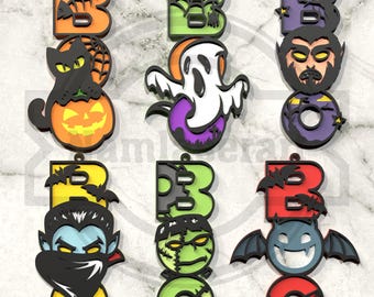 Halloween BOO Sign lasergesneden bestandsbundel, een spookachtige SVG voor ornamenten en deurhangers