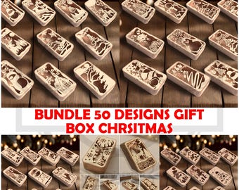 Christmas Gift Box SVG Bundle, 3D Layered Laser Cut Designs (50 Designs)