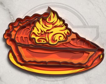 3D-Kürbiskuchen-SVG-Datei (Laserschnitt) – Thanksgiving-Vorlage – Digitaler Download