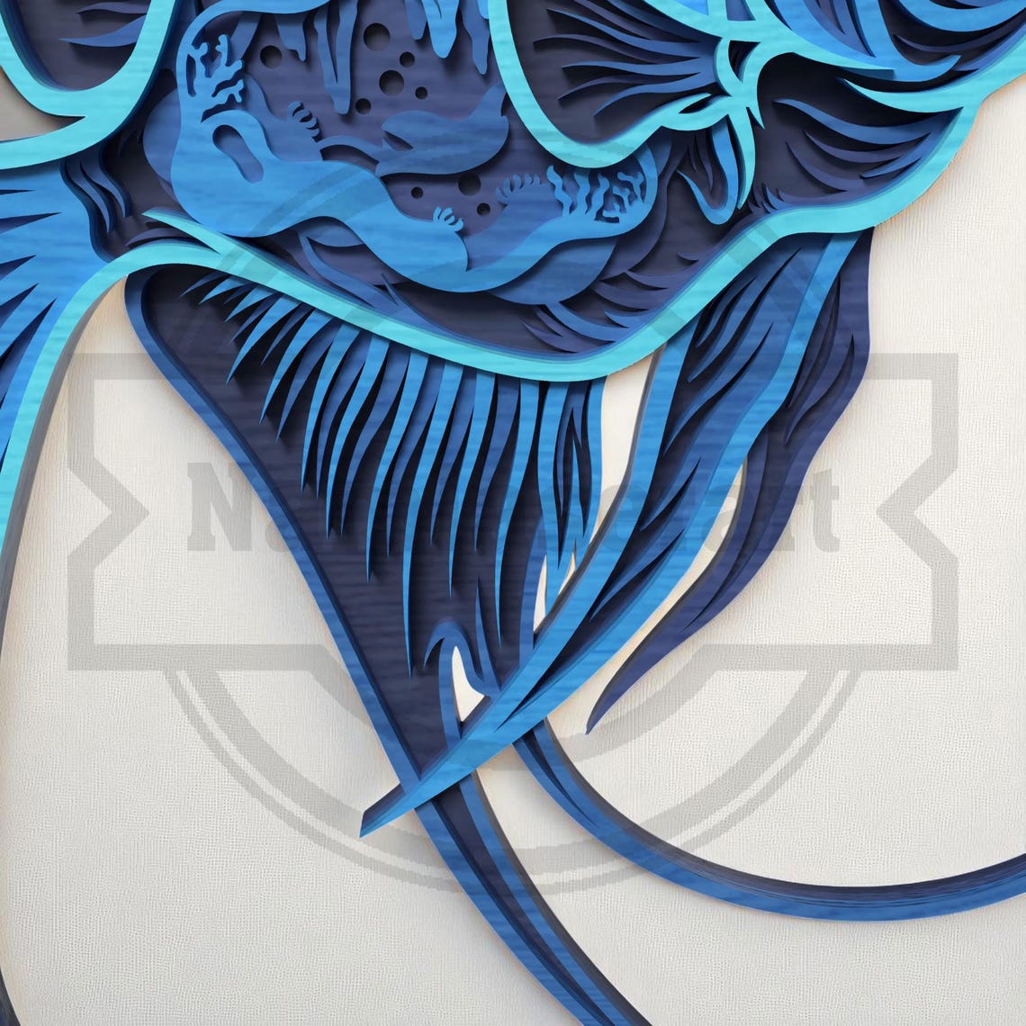 3D Angelfish SVG - Layered Tropical Fish Laser Cut File - Digital ...