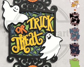 Halloween Boo Cat SVG -  Layered Laser Cut File for Spooky Decor