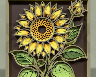 Sunflowers painting on canvas board 12x12 inch, Sunflowers