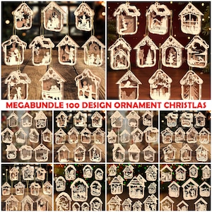 Layered Christmas Ornament SVG Mega Bundle, Laser Cut Designs (Digital Download)