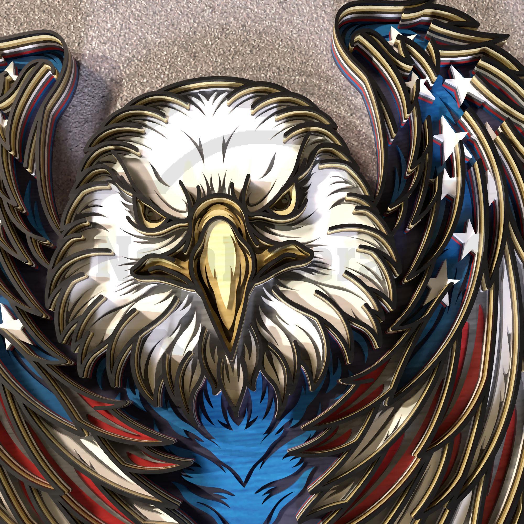 Patriotic Eagle SVG - American Flag Laser Cut File - Digital Download ...