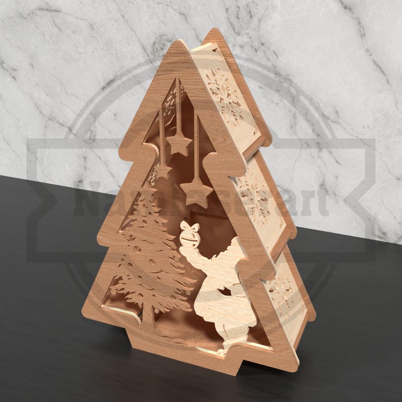 Christmas Tree Lantern SVG – 3D Layered Laser Cut Files (digital ...