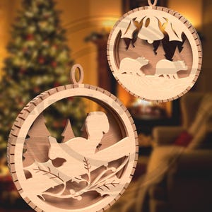100 Christmas Ornaments SVG Mega Bundle: Laser Cut Files (Digital Download) image 20