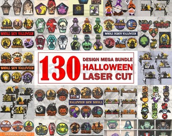 Halloween Laser Cut SVG Bundle  Wall Art – Digital Download