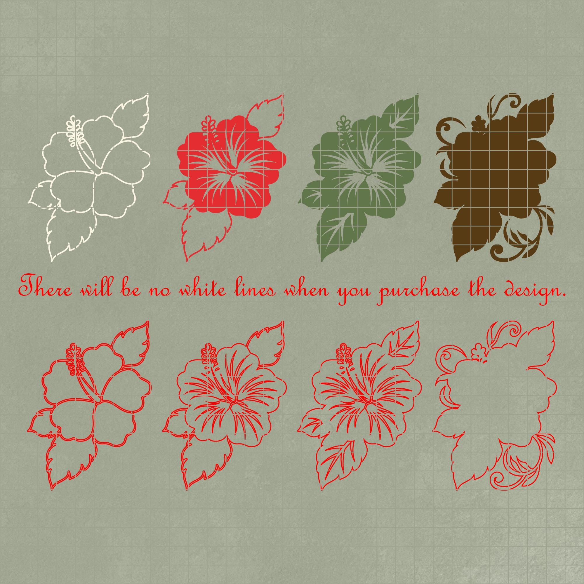 Hibiscus SVG File – Layered Tropical Flower Laser Cut Design - Digital ...