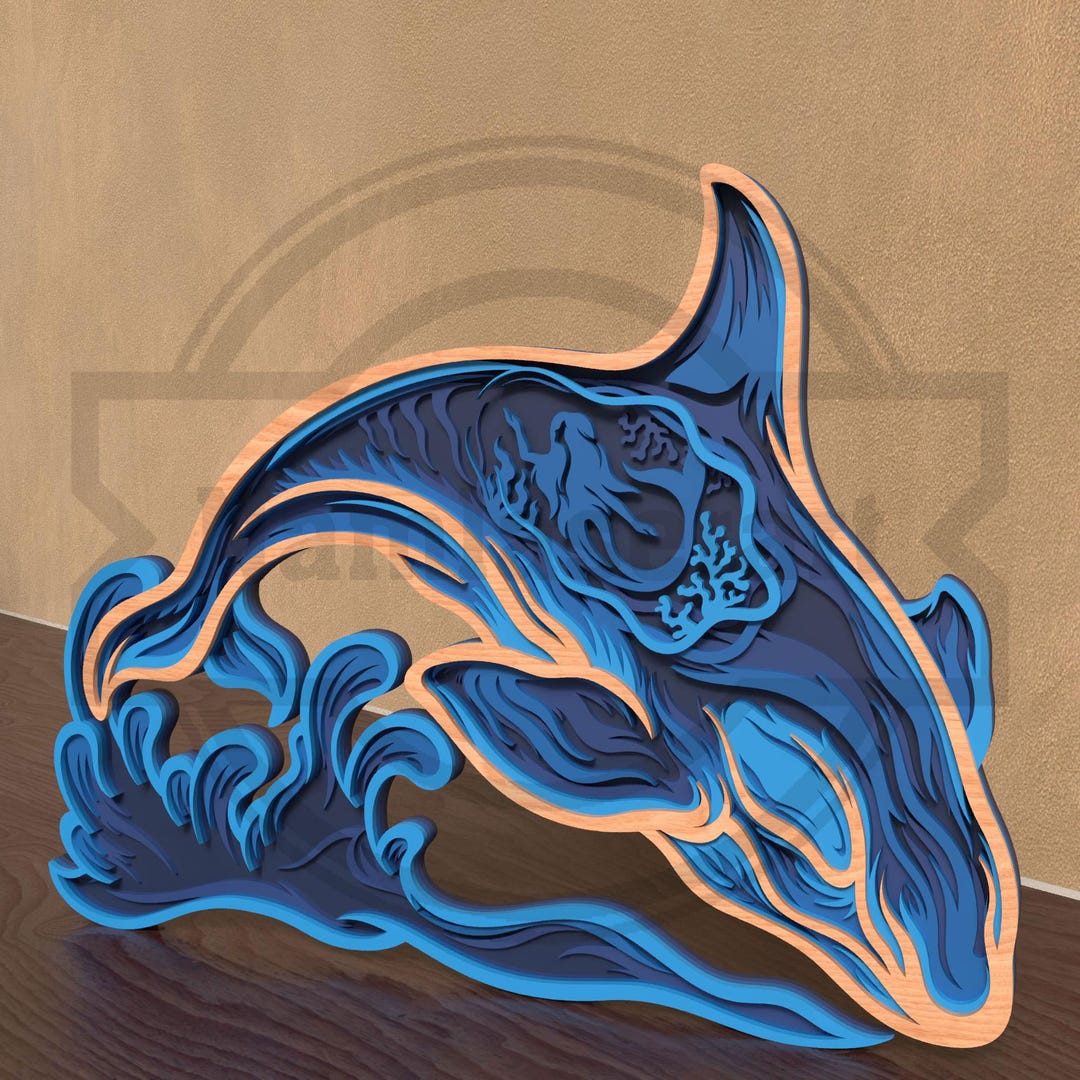 Whale Layered SVG - 3D Ocean Animal Laser Cut File - Digital Download ...