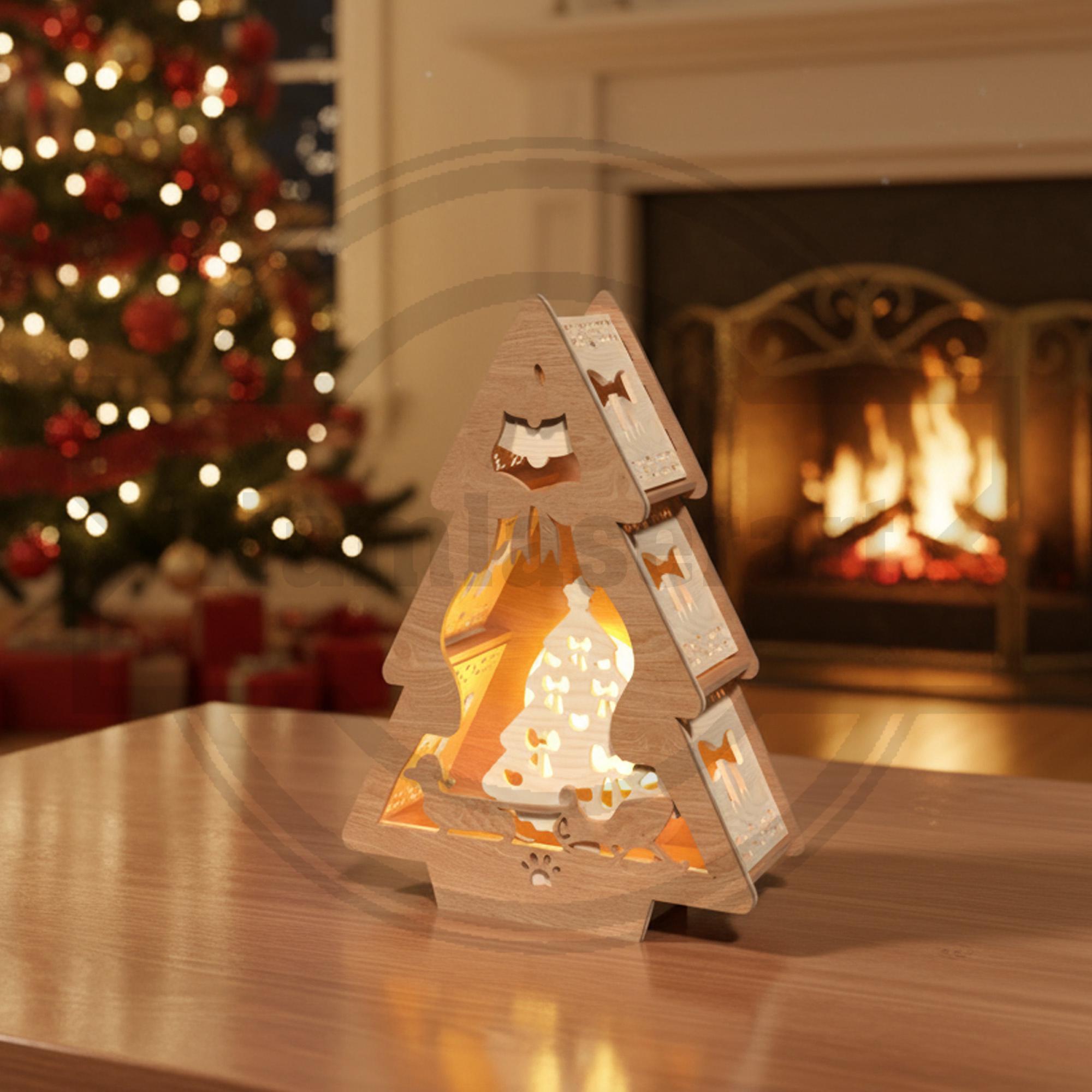 Tree Light Box Christmas Tree Light Box SVG Bundle, Laser Cut 3D Lantern (digital ...