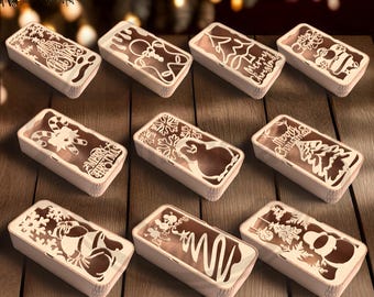 3D Layered Christmas Gift Box SVG Bundle, Laser Cut Files (Digital Download)