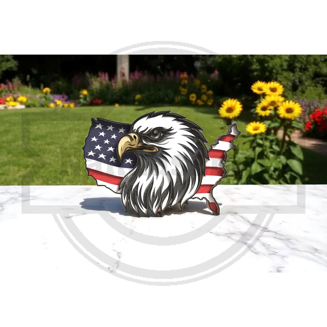 3D Layered USA Map Eagle SVG - Patriotic Laser Cut File - Digital ...