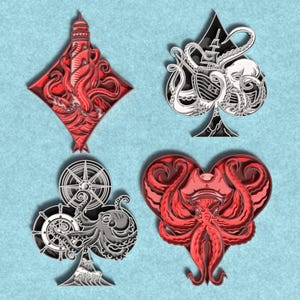Conjunto de cartas de polvo – Pacote de arquivos cortados a laser em camadas, pacote de polvo náutico cortado a laser SVG, arquivos Glowforge CNC marinhos, decoração de parede com arte marinha