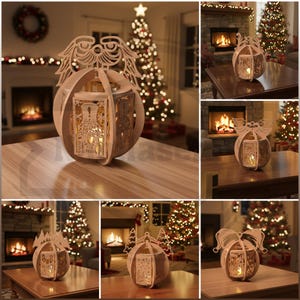 3D クリスマスボールランタン SVG バンドル - レーザーカット ライトボックス (デジタルダウンロード)