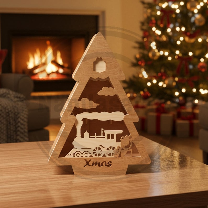Tree Light Box Christmas Tree Light Box SVG Bundle, Laser Cut 3D Lantern (digital ...