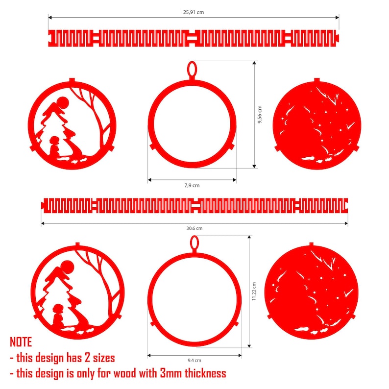 Christmas Ornament SVG Bundle 3 Layers Ornament Laser Cut Files ...