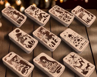 Layered Christmas Gift Box SVG Bundle: Laser Cut Templates (Digital Download)