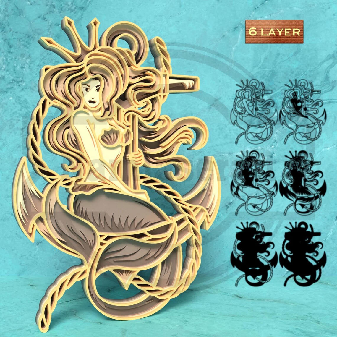 Nautical SVG Bundle – 3D Layered Ocean Laser Cut Designs – Digital ...