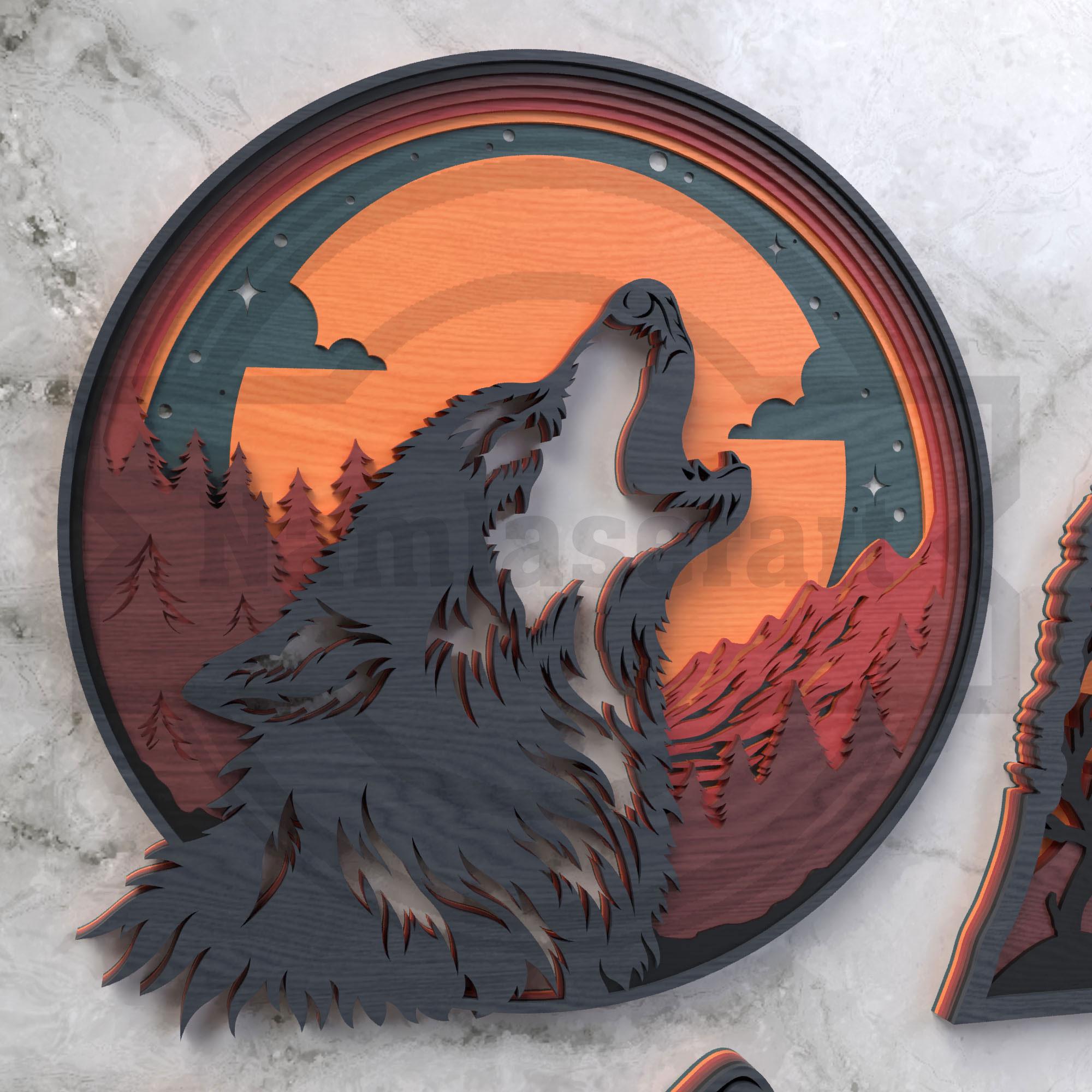 3D Layered Wolf SVG Bundle - Laser Cut Files for Cricut, Glowforge - Etsy