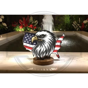 3D Layered USA Map Eagle SVG: Patriotic Laser Cut File (Digital Download