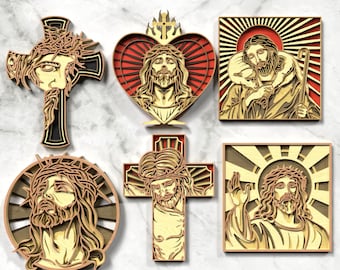 Jesus SVG Bundle -  Layered Christian Laser Cut Designs  - Digital Download