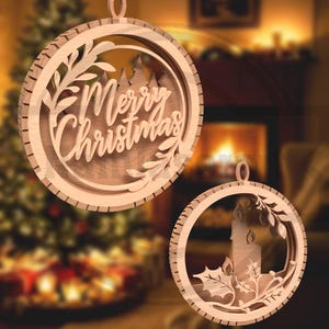 100 Christmas Ornaments SVG Mega Bundle: Laser Cut Files (Digital Download) image 15