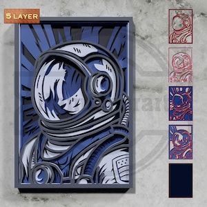 Astronaut Portrait Laser Cut Wall Art – 3D Layered SVG File for Glowforge, Cricut – Space Decor for Sci-fi Lovers Laser Cut Svg