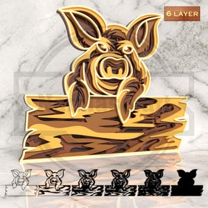 Layered Goat SVG File: Rustic Farmhouse Decor (Digital Download)
