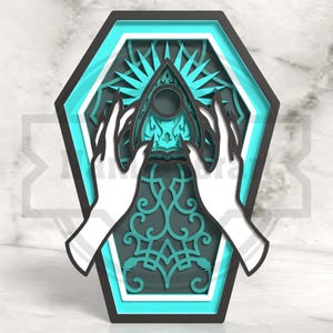 Layered Planchette Coffin SVG -  Halloween Laser Cut File  - Digital Design