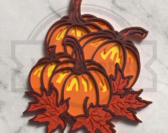 3D Layered Pumpkin SVG -  Fall Thanksgiving Laser Cut File