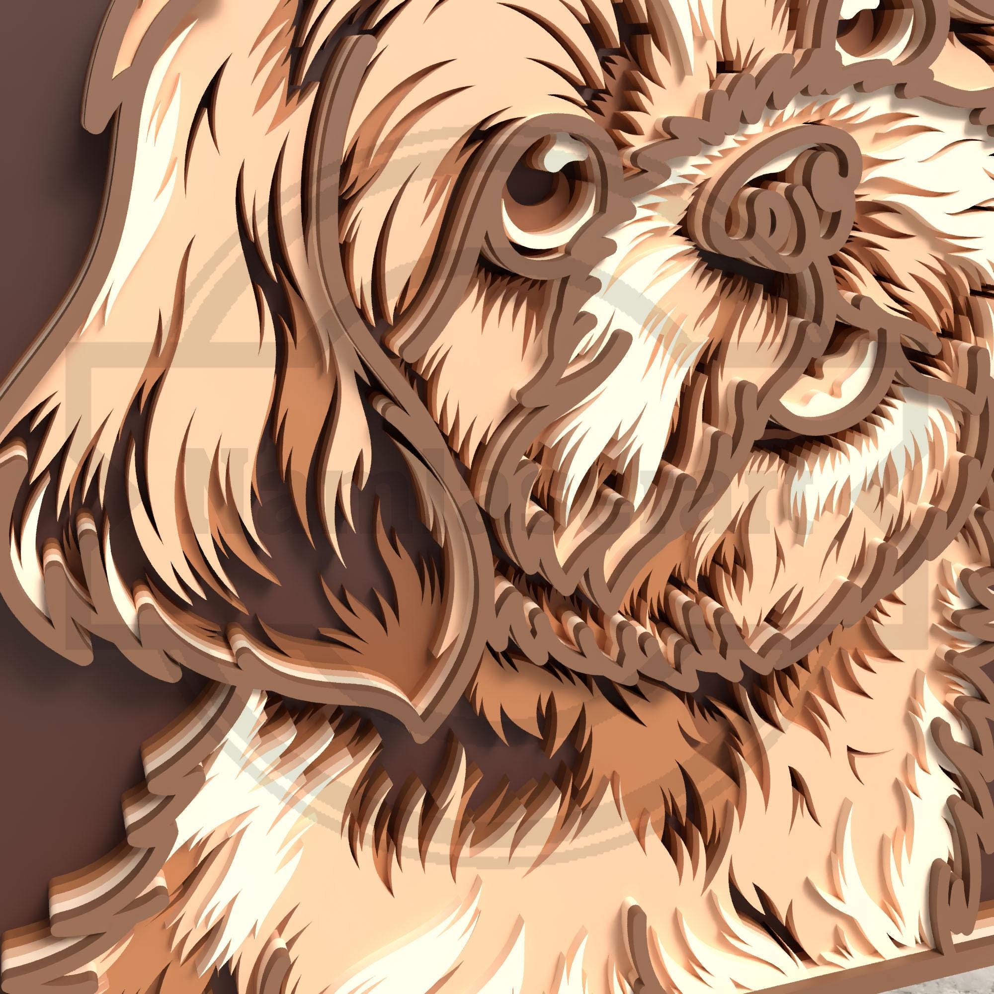 Shih Tzu Dog SVG - 6-layer Mandala Laser Cut File - Digital Download - Etsy