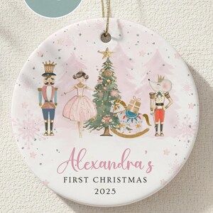 My First Christmas Ornament Personalized Nutcracker Baby's First Christmas Ornament Ballerina Nutcracker 2025 Keepsake Newborn Xmas Ornament