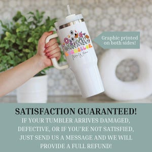 Personalisierte Floral School Counselor 40 Unzen Becher mit Griff, benutzerdefinierter Name Therapeut Reisebecher, Jahresende Geschenk Bild 3