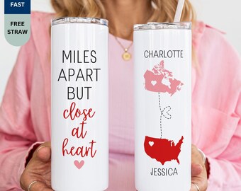 Personalized Best Friend Tumbler, Custom Name Long-Distance Bestie Drinkware, Friendship Moving Away Gift, BFF Birthday Gift for Her