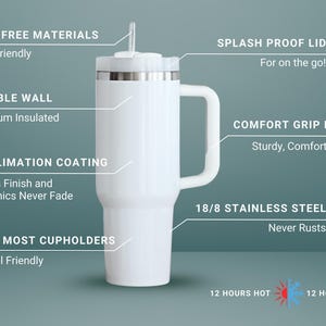 Personalisierte Floral School Counselor 40 Unzen Becher mit Griff, benutzerdefinierter Name Therapeut Reisebecher, Jahresende Geschenk Bild 5