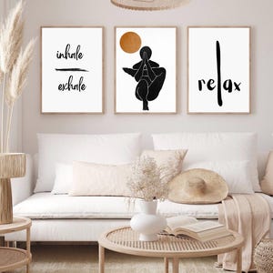 Yoga Pose Line Art Poster Prints Set of 5, Meditation, Yoga Wall Art, Neutral Home Decor, Modern Minimalistic Prints, Digital Download